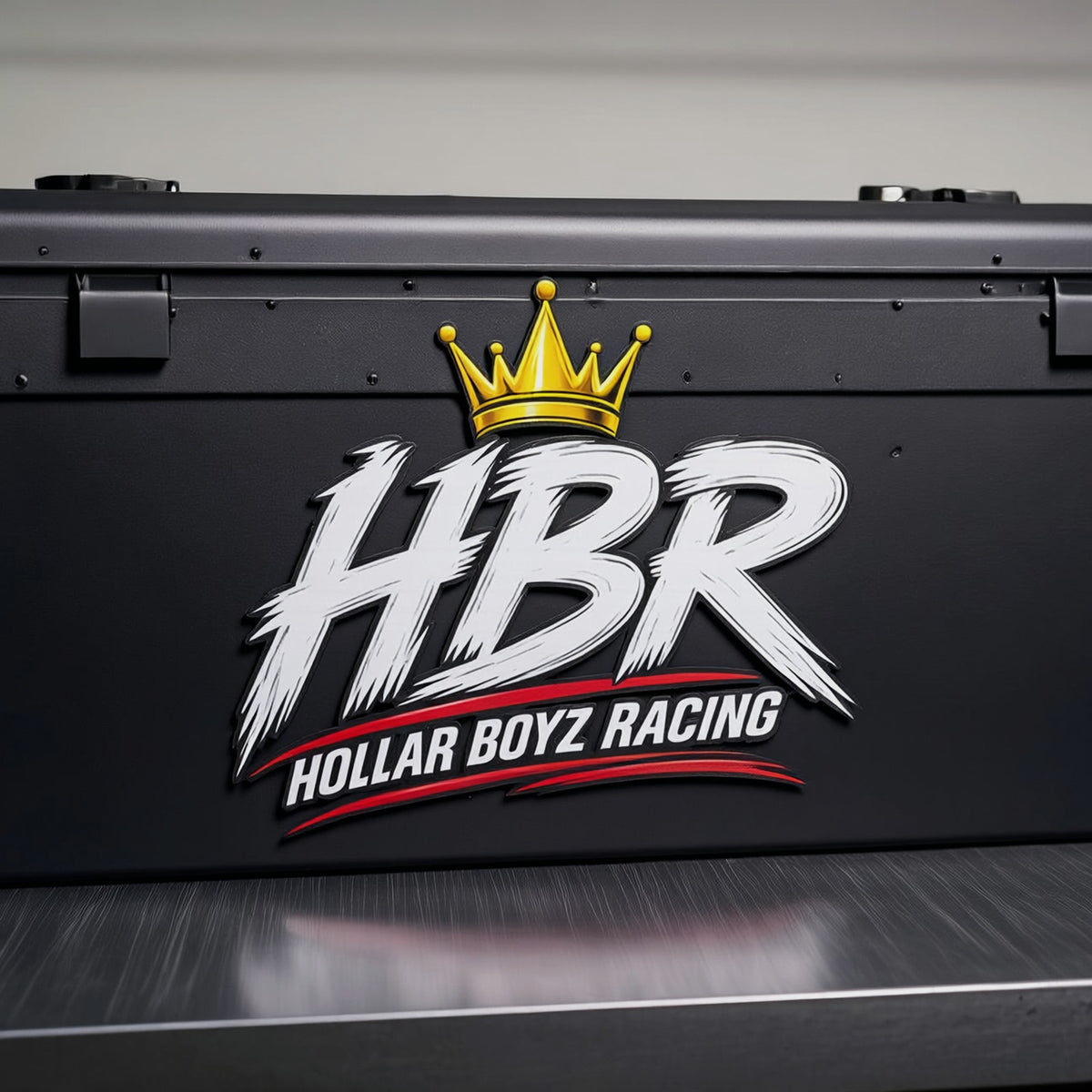 Hollar Built — HBR Logo Decal — realistic HBR garage product view