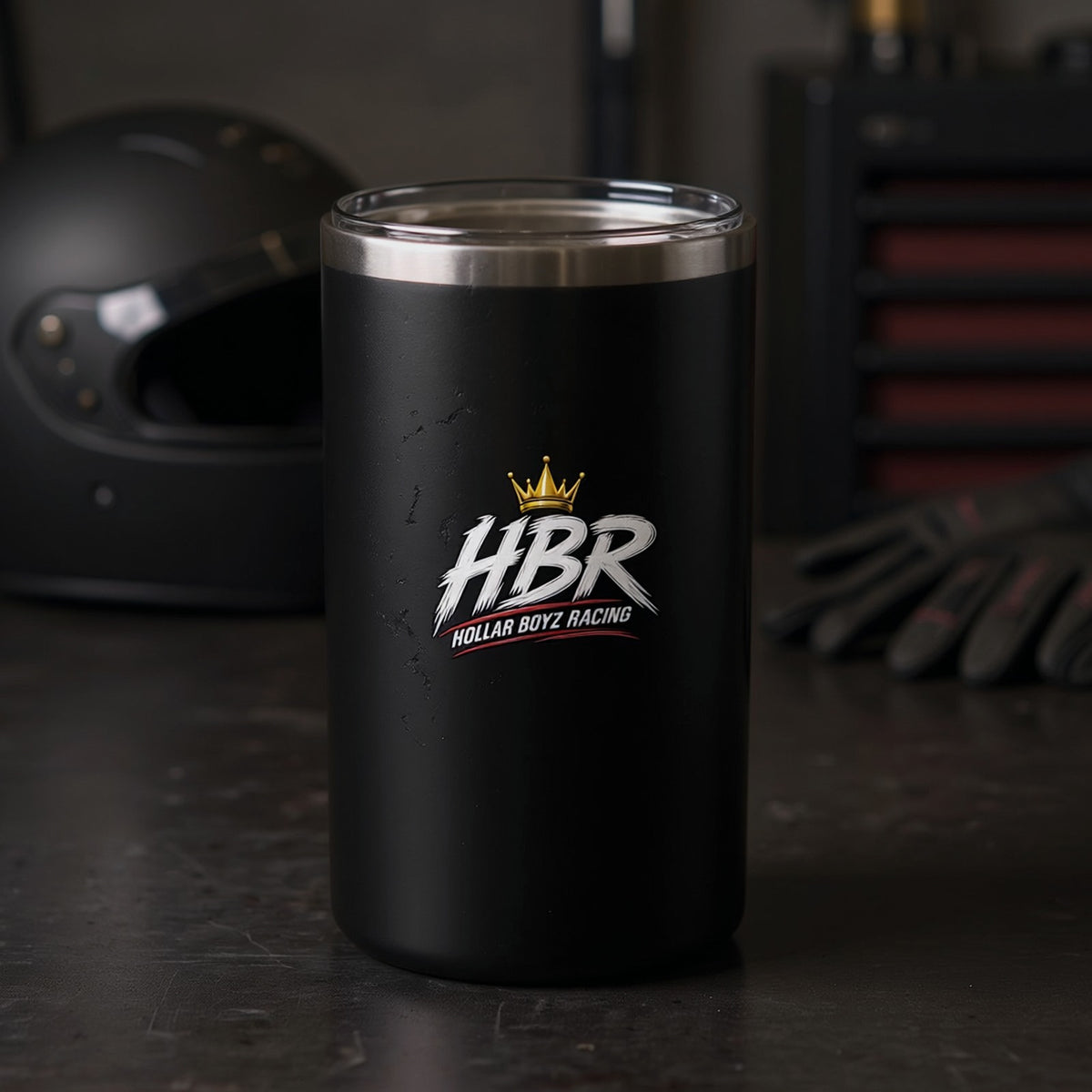Hollar Built — HBR Drink Tumbler — realistic HBR garage product view