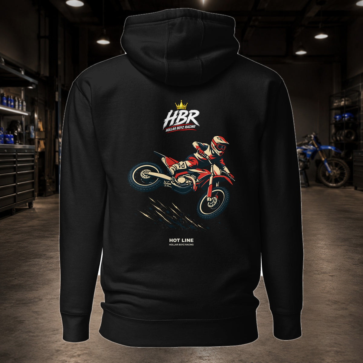 HBR HOT LINE — Whip Cut Hoodie — realistic HBR garage product view