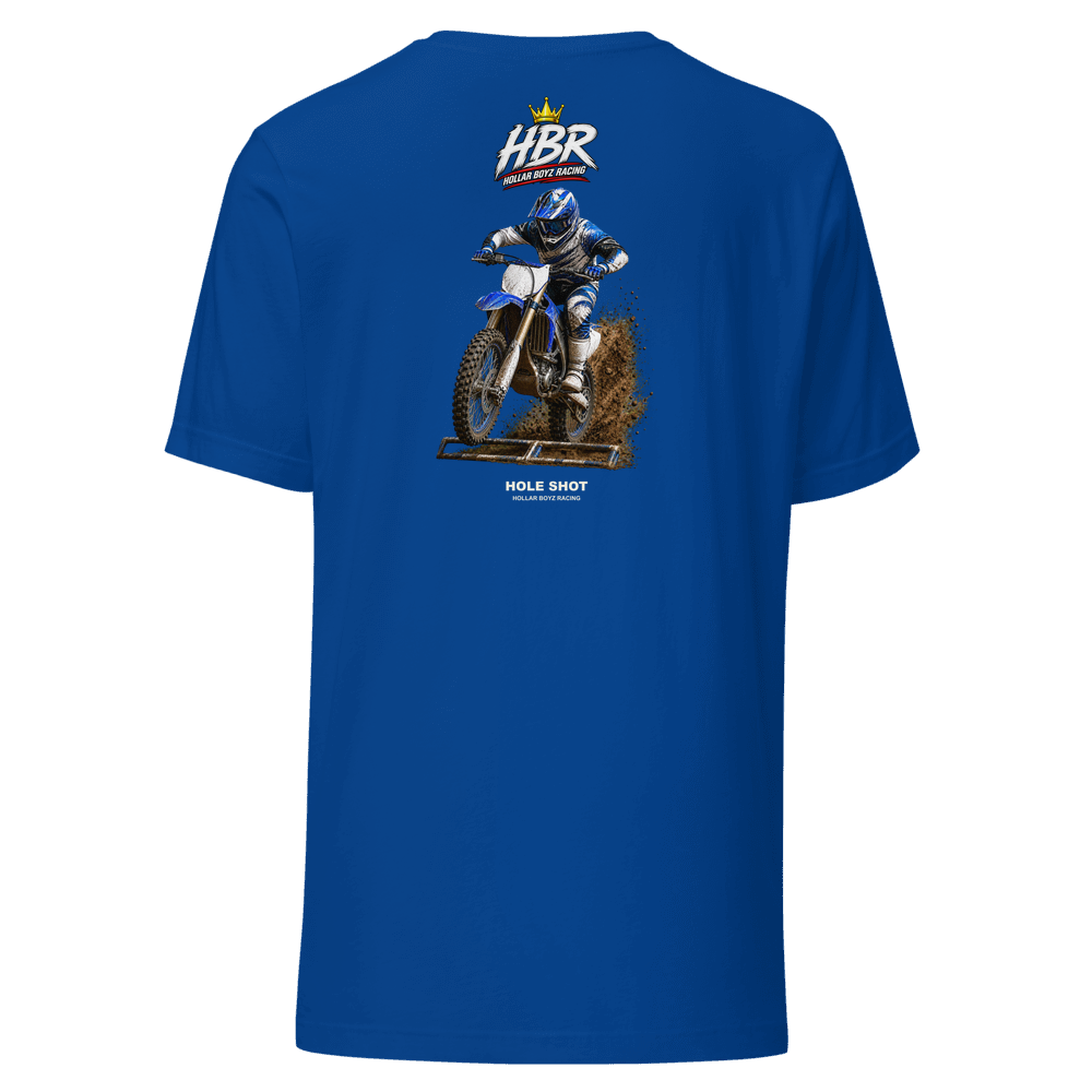 HBR HOLE SHOT — Gate Drop Tee — True Royal, back view