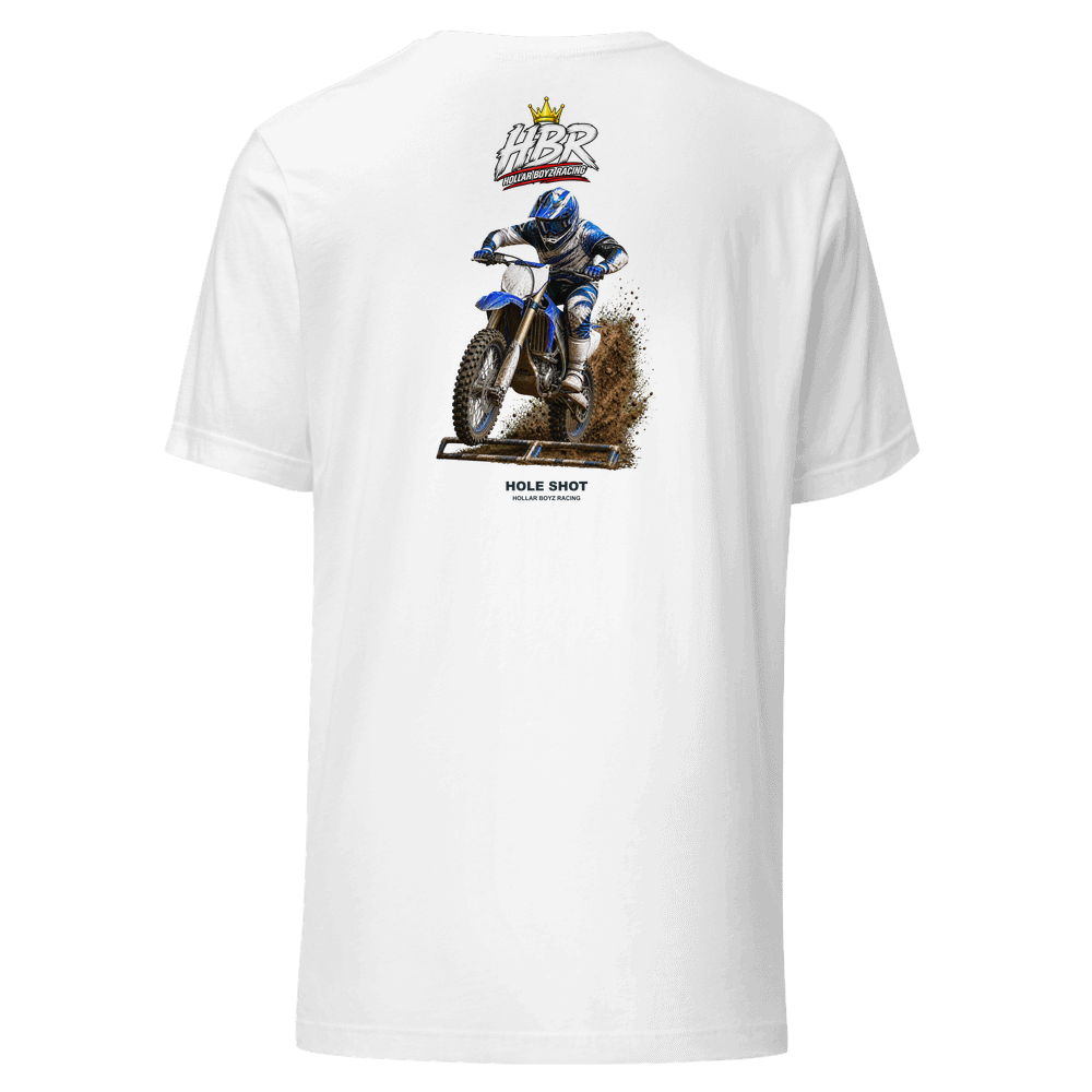 HBR HOLE SHOT — Gate Drop Tee — White, back view