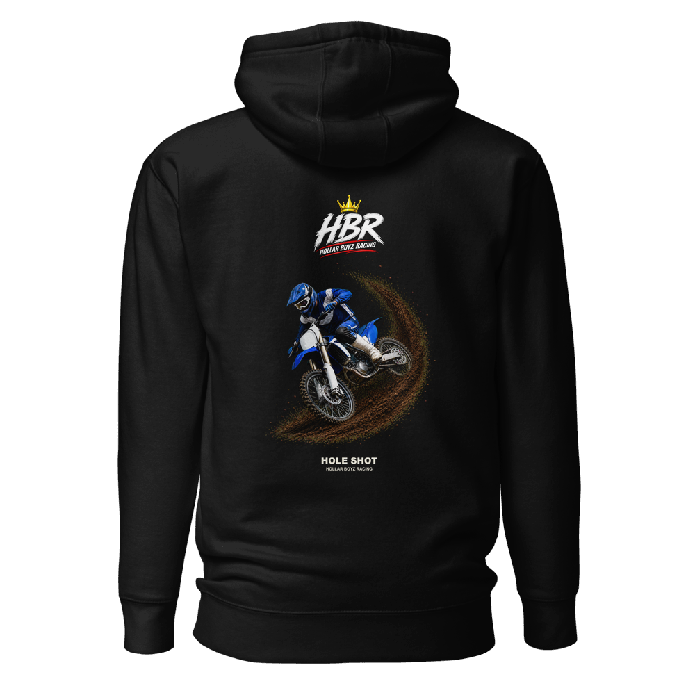 HBR HOLE SHOT — Berm Attack Hoodie — Black, back view