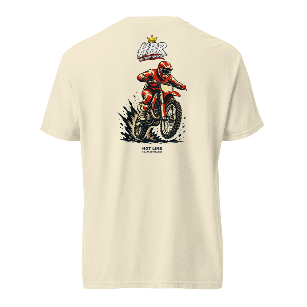 HBR HOT LINE — Redline Heavyweight Tee — Ivory, back view