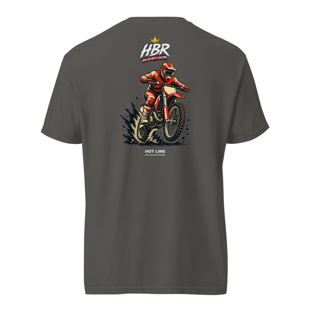 HBR HOT LINE — Redline Heavyweight Tee — Pepper, back view