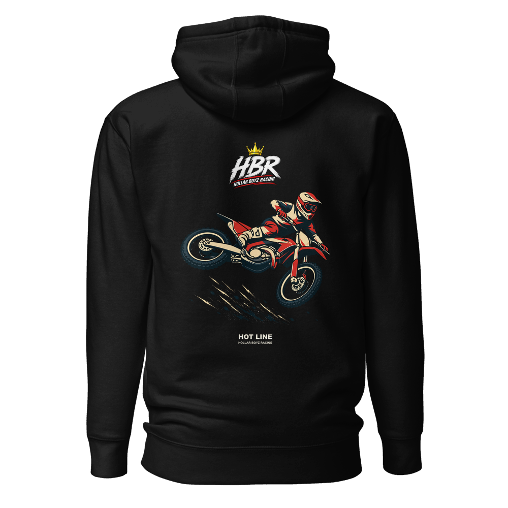 HBR HOT LINE — Whip Cut Hoodie — Black, back view