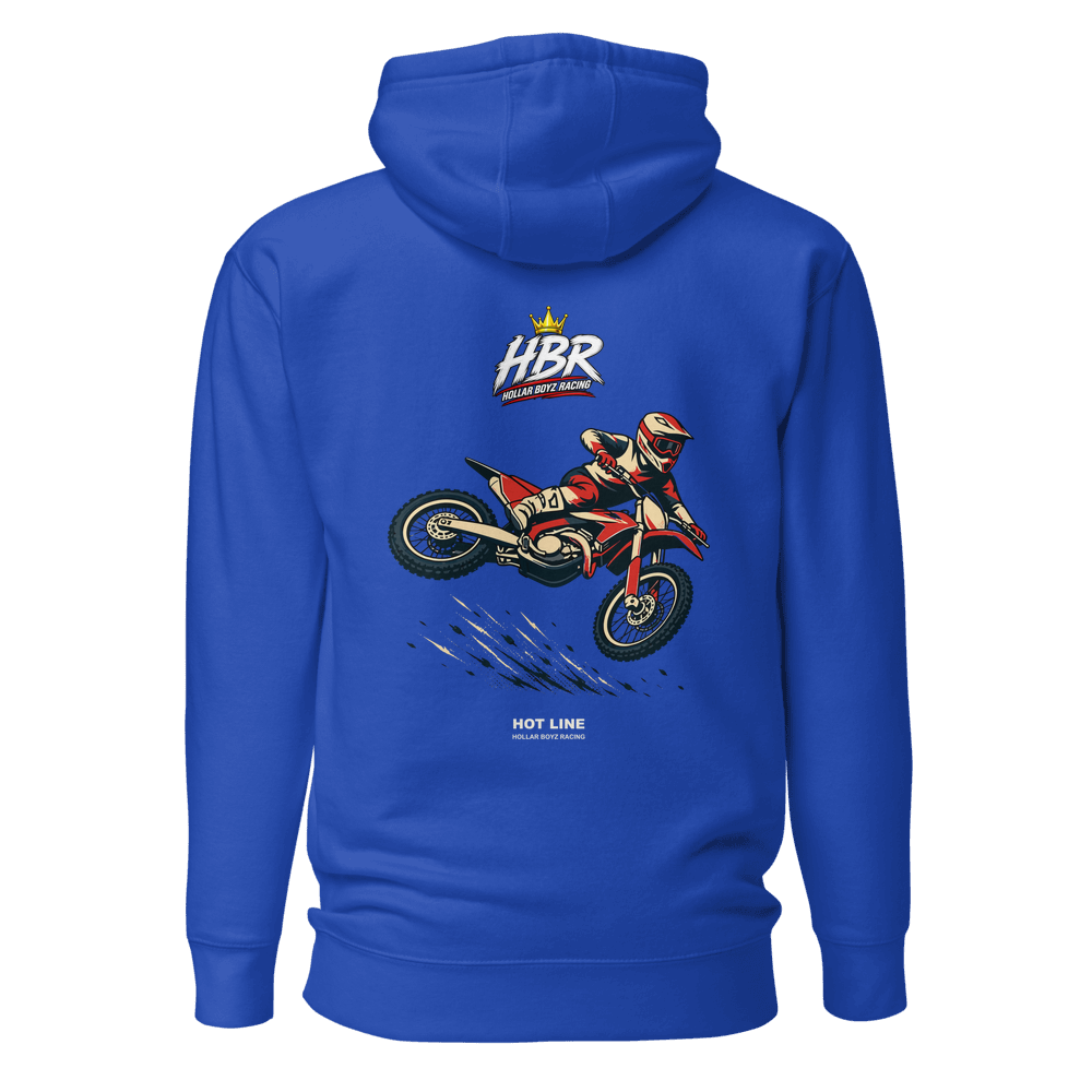 HBR HOT LINE — Whip Cut Hoodie — Team Royal, back view