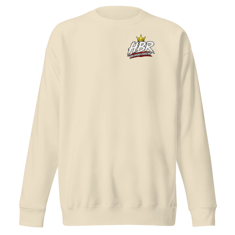 HBR HOT LINE Track Face crewneck — Bone Front, digital mockup