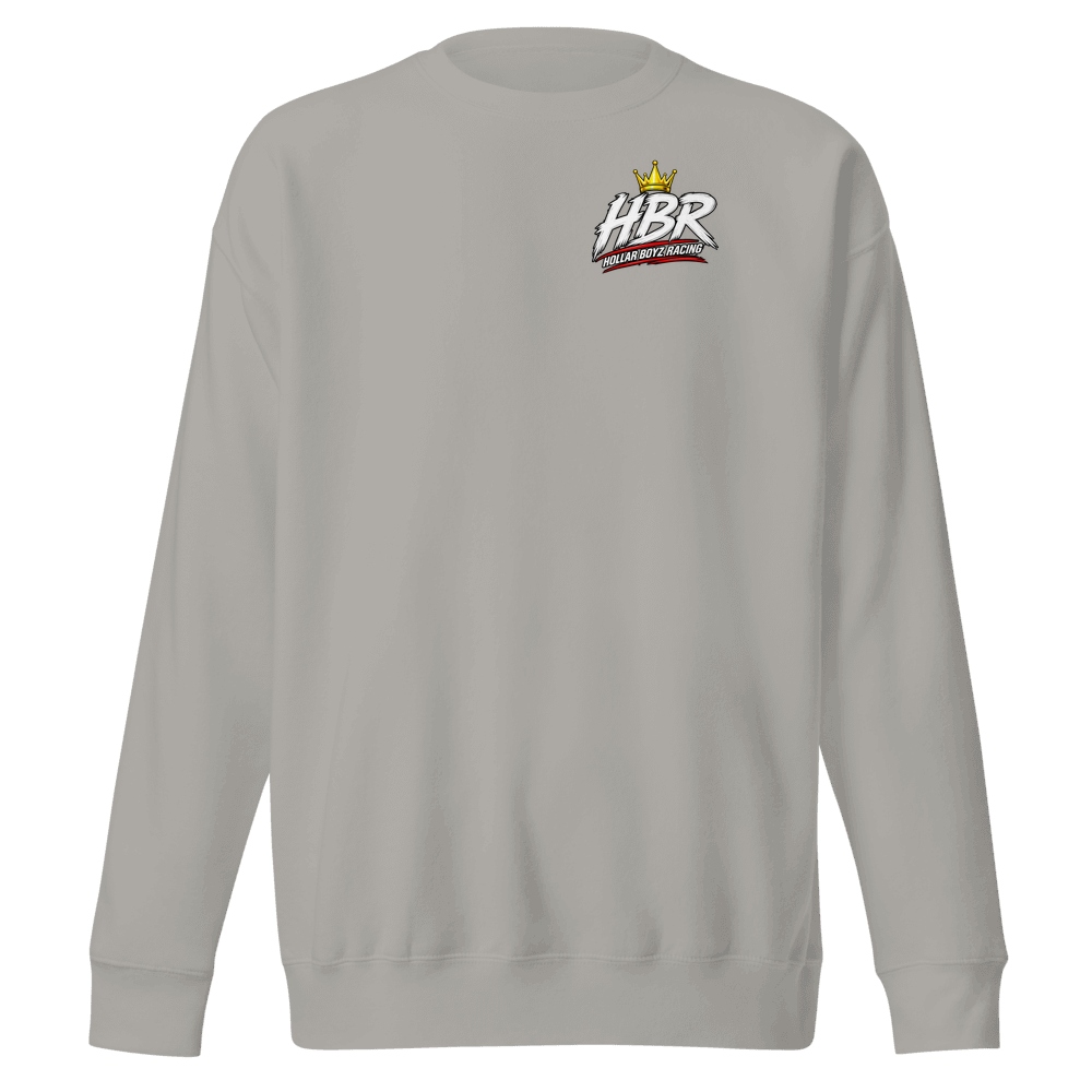 HBR HOT LINE Track Face crewneck — Carbon Grey Front, digital mockup