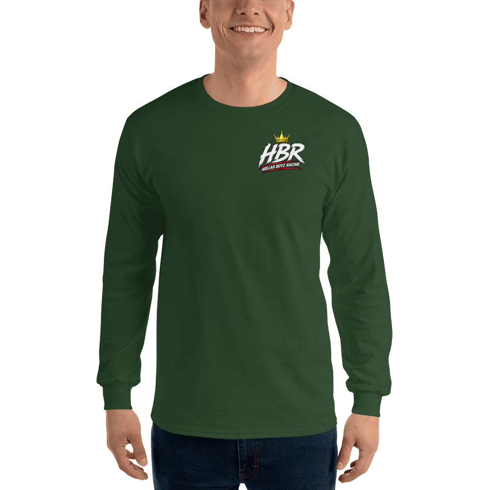 HBR ROOSTWORK Bench Built long sleeve — Forest Green Front, digital mockup