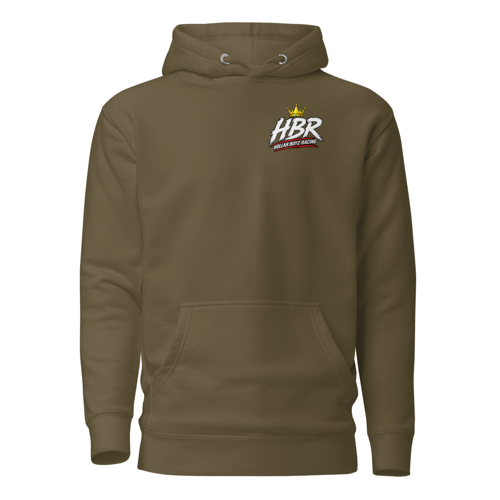 HBR HOLE SHOT — Shop Crew Hoodie — Military Green, front view