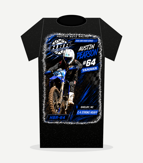 HBR Austin Pearson #64 Rider Tee black back mockup