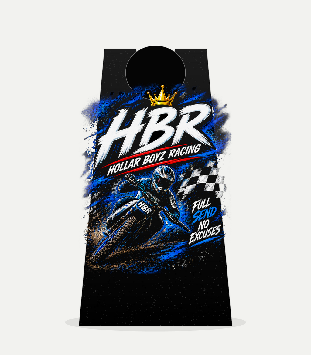Back view of black HBR premium tank with full Hollar Boyz Racing graphic