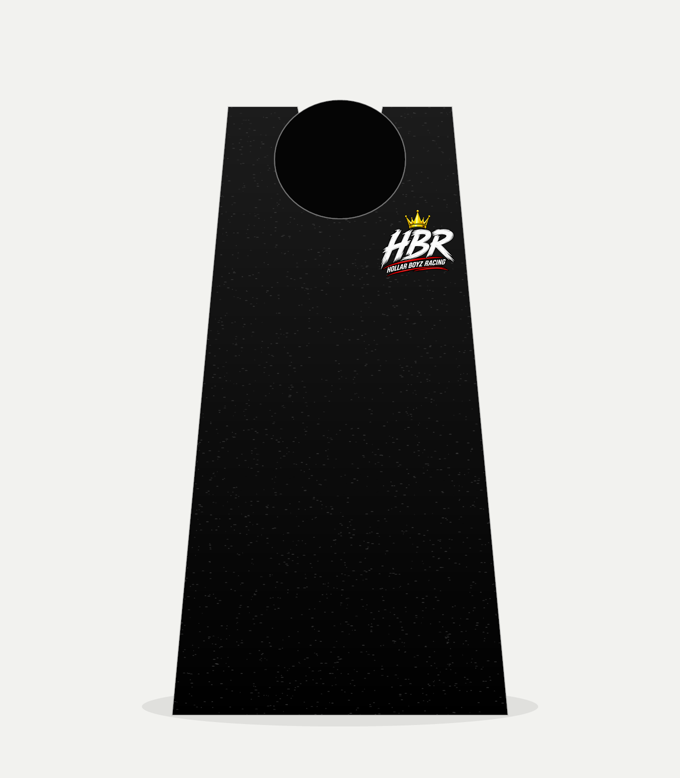 Front view of black HBR premium tank with left-chest logo