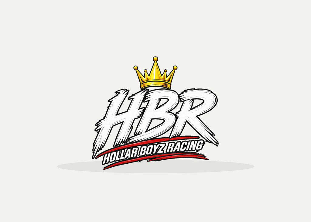 Hollar Boyz Racing kiss-cut logo decal on white vinyl