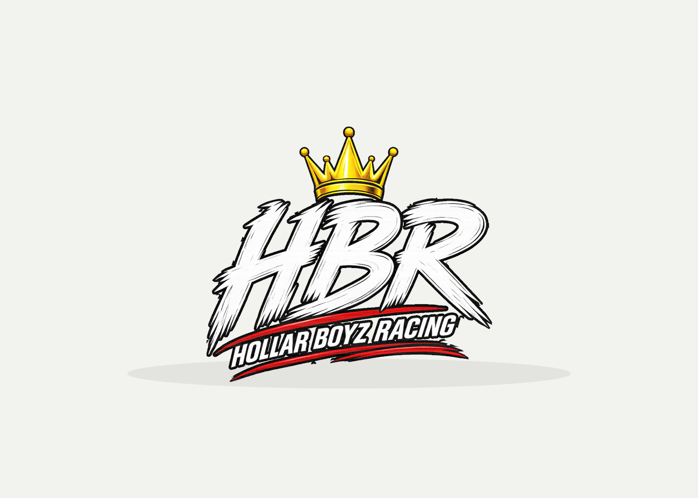 Hollar Boyz Racing kiss-cut logo decal on white vinyl