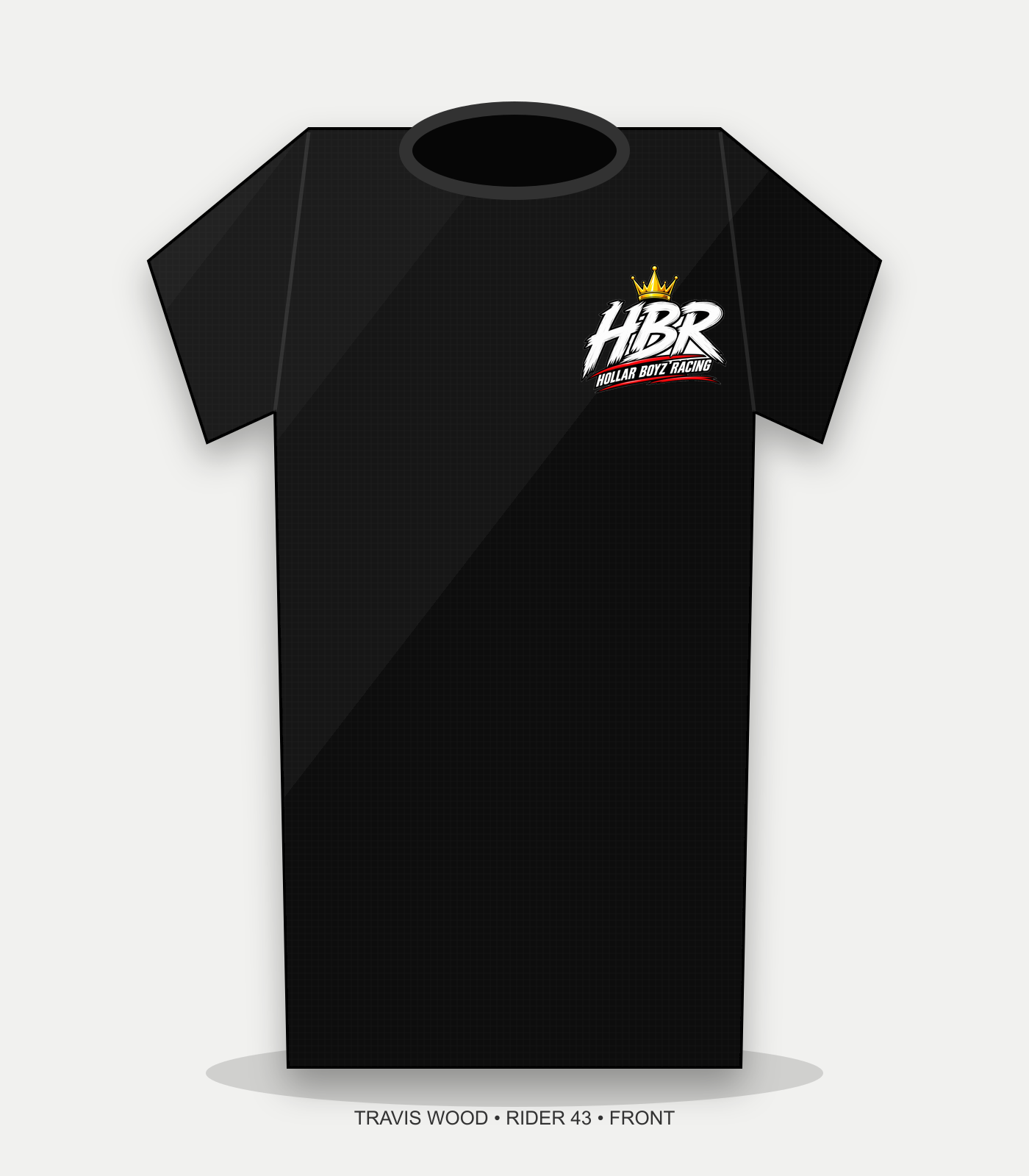 HBR Travis Wood #43 Rider Tee black front mockup